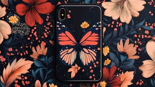 梦幻蝴蝶手机壳花卉背景