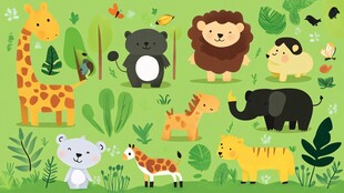 森林中的可爱动物大集合