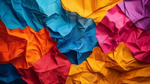 多彩褶皱纸张纹理背景