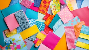 缤纷多彩布料拼贴展示