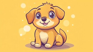 可爱小黄狗卡通形象