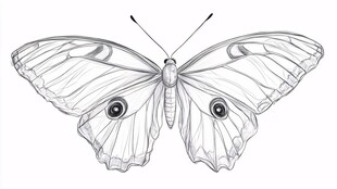 素描蝴蝶插画