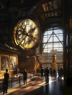 博物馆内的巨大复古时钟