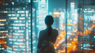 都市背影 凝望繁华夜景