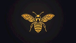金色蜜蜂图标设计