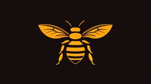 金色蜜蜂图标设计