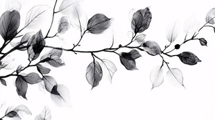 水墨枝叶图