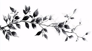 水墨枝叶图