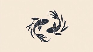 双锦鲤图案设计