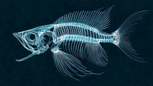 透明鱼骨骼模型展示图