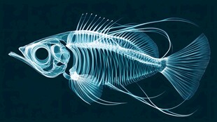 透明鱼骨架艺术图像展示