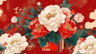 花开富贵贺岁图