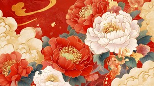 国色牡丹贺岁祥瑞图景