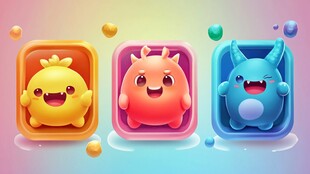 可爱萌趣小怪兽图标集合