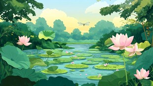 夏日荷塘美景