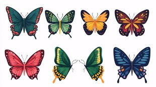 多彩蝴蝶插画集合
