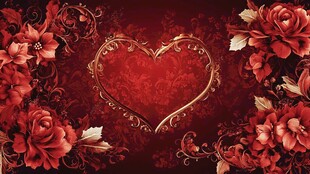 浪漫心形花卉背景图