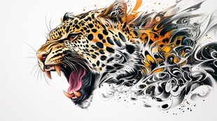 咆哮花豹 艺术与野性的融合