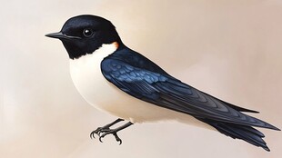 黑白色彩的美丽燕子