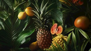 热带水果与繁茂绿植之景