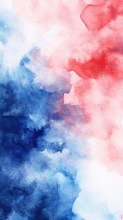 红蓝水彩晕染抽象背景图