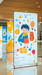 卡通风儿童主题宣传展架