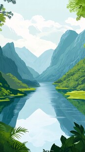 青山绿水间的静谧河谷