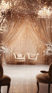梦幻金色婚礼场景布置
