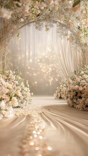 梦幻浪漫的婚礼花卉拱门