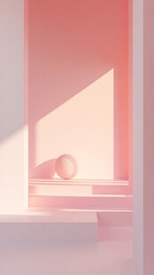 粉色光影下的静谧角落