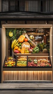 新鲜水果店橱窗陈列展示