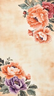 中式花卉背景图