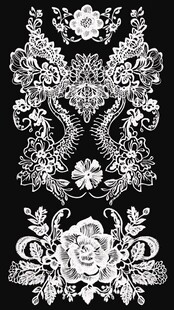 黑白花卉刺绣图案设计