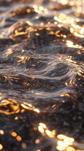 波光粼粼的金色水面