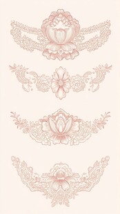 复古蕾丝花卉装饰图案