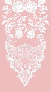 粉色背景蕾丝花卉图案