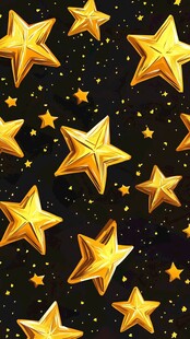 金色星星闪耀黑色背景