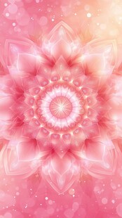 梦幻粉色花朵曼陀罗图案