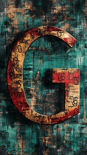 复古风字母G背景纹理图