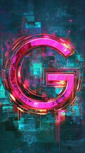 炫彩霓虹字母G科技风画面