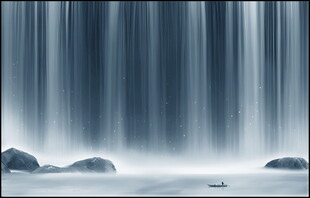 高山流水山水画