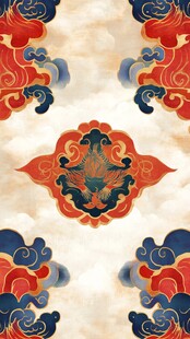 中式传统云纹凤纹图案