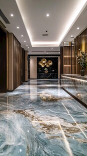 豪华大理石装饰的精致走廊