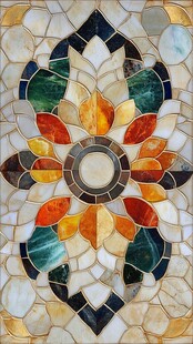 多彩马赛克花卉图案装饰