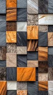 多彩石木拼接墙面纹理