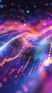 绚丽动感的数字粒子流动景