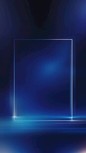 蓝色光效透明矩形展示背景