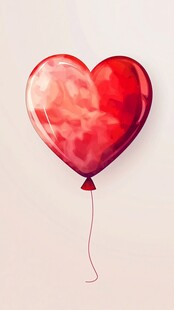 红心气球插画