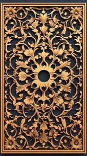 华丽金色雕花装饰图案