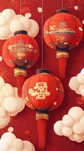 喜庆红灯笼迎吉祥佳节